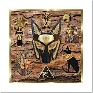 Anubis Egyptian Collage Posters and Art